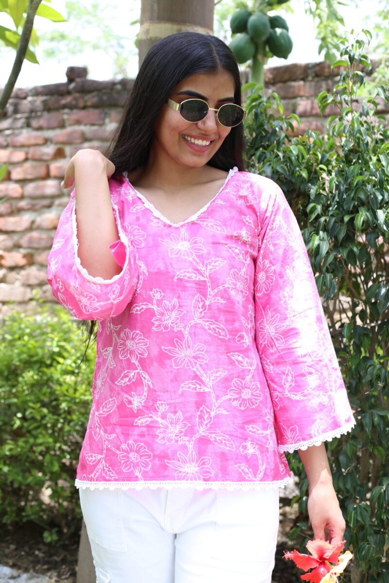 V-Neck Straight Short Kurti - Image 3