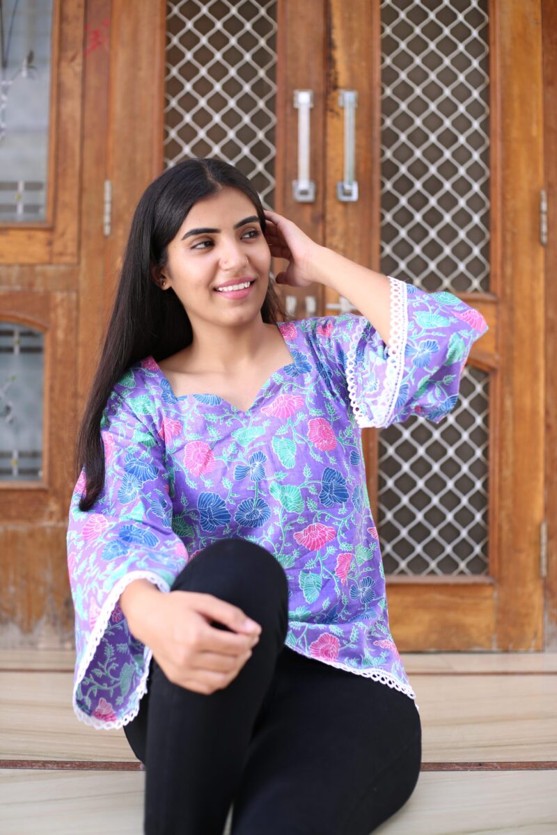 Floral Straight Kurti - Image 3